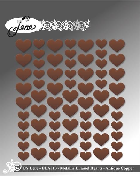 By Lene Enamel hearts Copper 70 stk